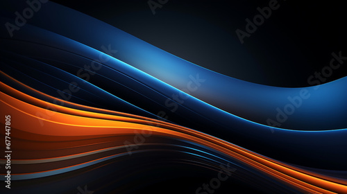 Durk blue and orange wave abstract gradient technology background. Trendy simple wave gradient abstract background with dynamic wave Banner, Background, Card, Book landing page. photo