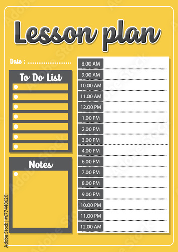 Yellow Lesson Plan To-Do List Schedule
