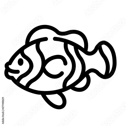 clown fish Line Icon