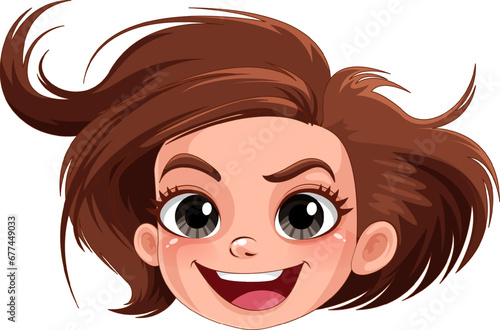 Smiley girl cartoon face