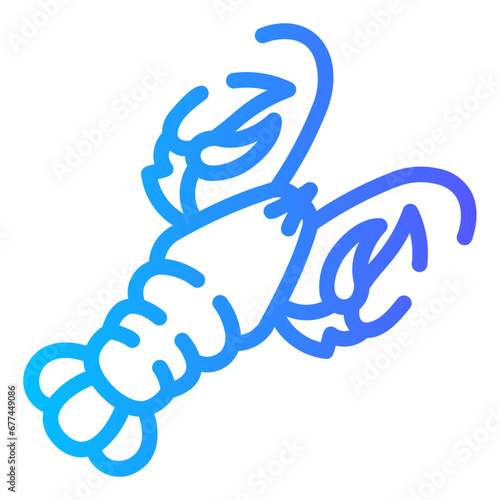 crawfish Line Gradient Icon
