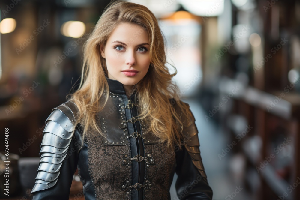 Fototapeta premium a woman in a black and gold garment