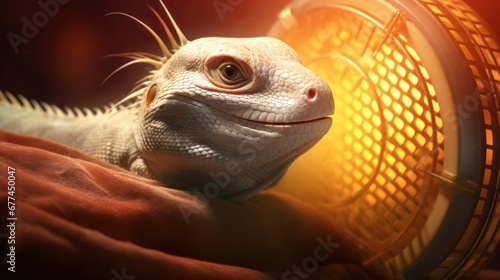 a lizard in a cage photo