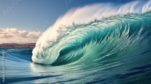 a large wave in the water © sam