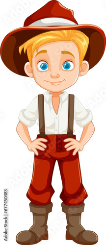 Handsome Farmer Boy Cartoon: A Vector Illustration