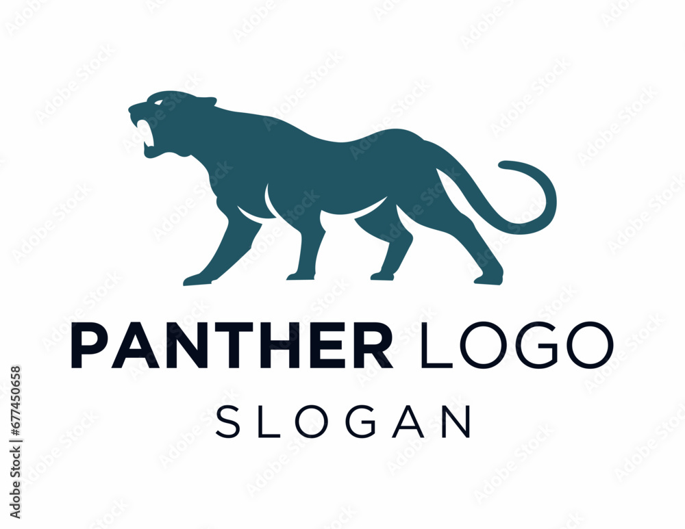 The logo design is about panther and was created using the Corel Draw 2018 application with a white background.