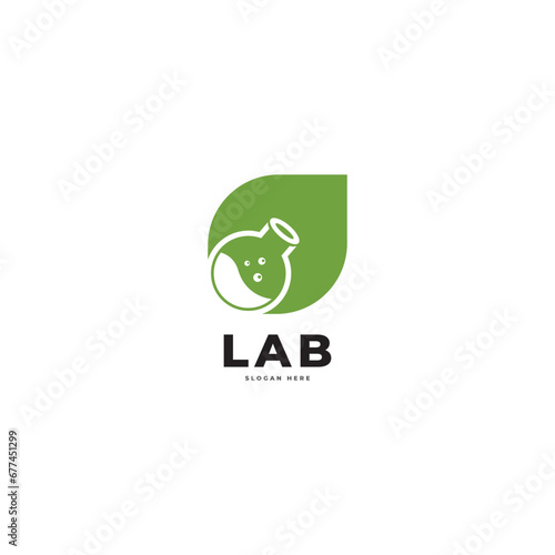 Microscope Medical laboratory Logo . Science Labs Logo Design . Bio organic lab logo . Lab Logo .