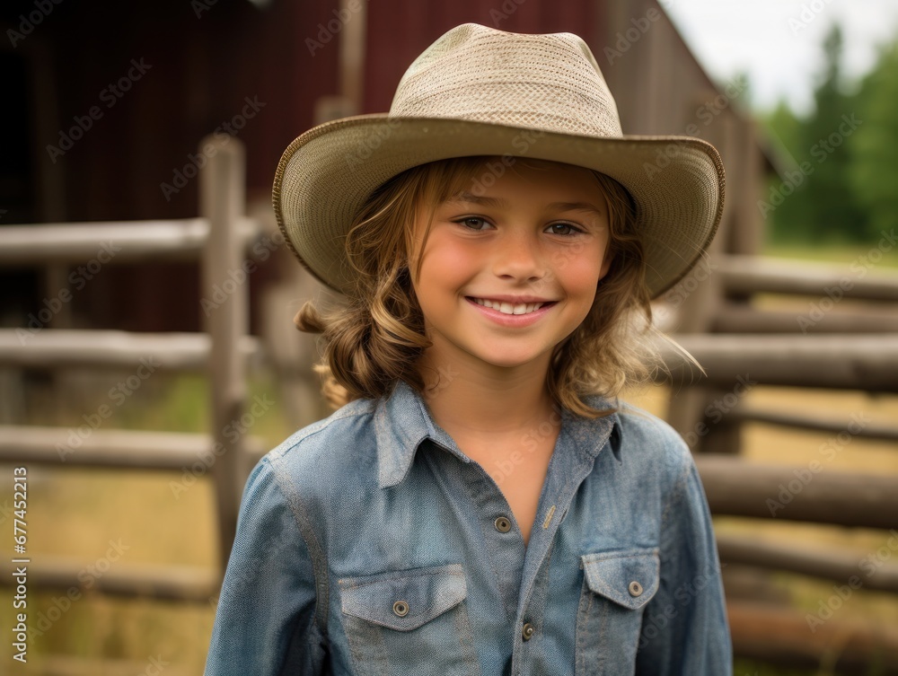 a girl wearing a cowboy hat