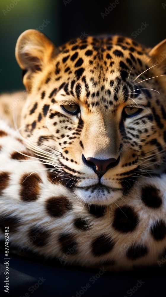 Fototapeta premium a close up of a leopard