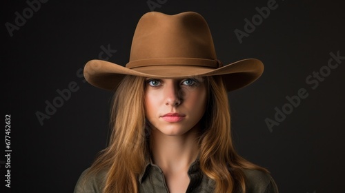 a woman wearing a cowboy hat