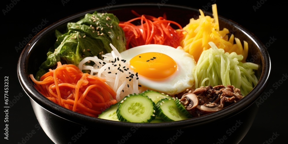 a bowl of food with a egg and vegetables a bowl of food with a egg and vegetables