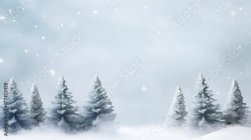 Christmas and New Year holiday background. Xmas greeting card. Spruce tree on white creased background. © Ziyan