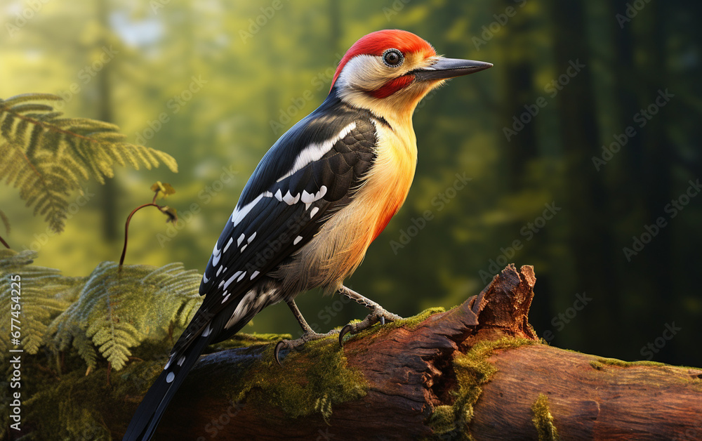 Naklejka premium Woodpecker bird on natural environment