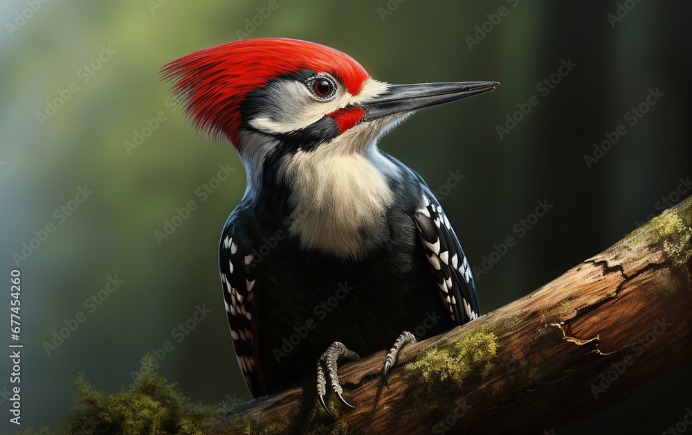 Woodpecker bird on natural environment Woodpecker bird on natural environment