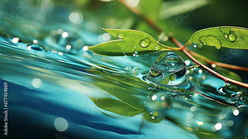 water drop on leaf HD 8K wallpaper Stock Photographic Image 