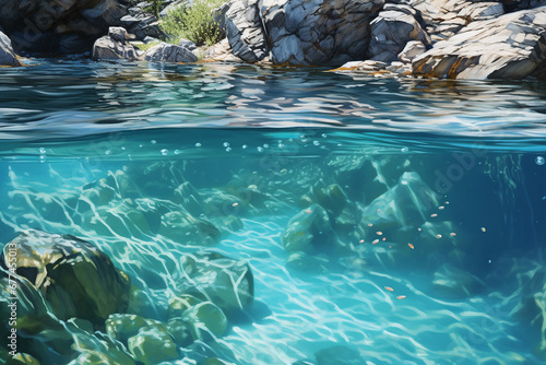 Pristine Aquatic: Untouched Crystal-Clear Waters. Nature's Purity
