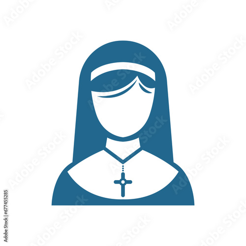 Nun icon logo design