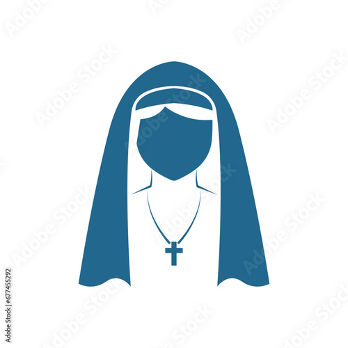 Nun icon logo design