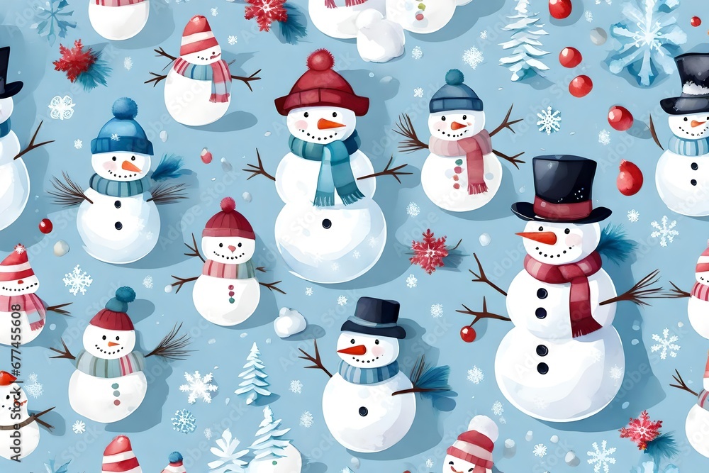 snowman with christmas tree snowman with christmas tree