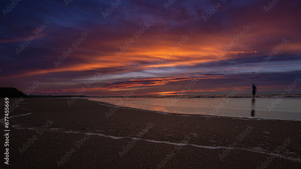 sunset over the beach in Bundoran Ireland