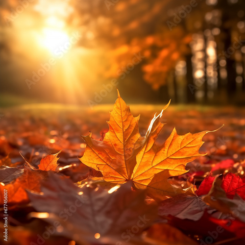 falling autumn leaves background