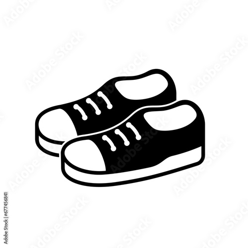 Pair of shoes outline monochrome icon.