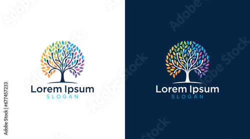 Colorful tree of life logo design