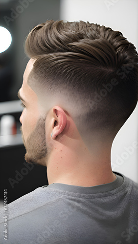 Fringe up haircut - side view