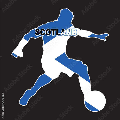 English Footballer Silhouette With England Flag