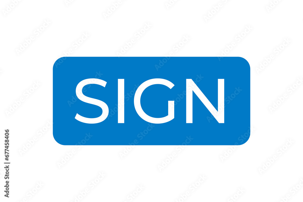 Sign Button Icon Sign button element blue design template transparent background file ...