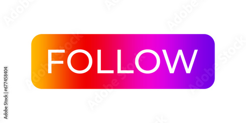 Instagram follow button element transparent background file format png gradient colour 