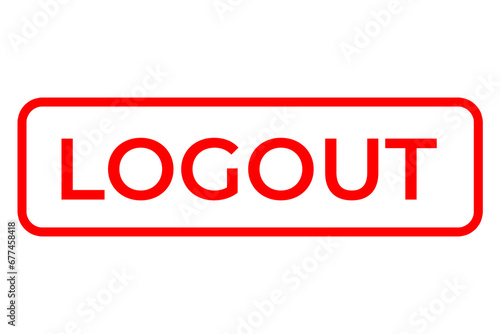 Logout button element red design template transparent background file format PNG, log out button illustration template, red button logout png