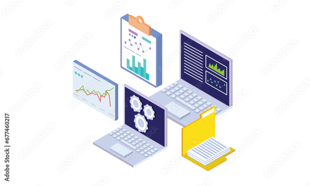 Isometric Enterprise development configuration management.on white background.3D design.isometric vector design Illustration. Isometric Enterprise development configuration management.on white background.3D design.isometric vector design Illustration.