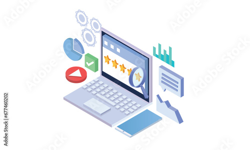 Isometric Feedback.on white background.3D design.isometric vector design Illustration.