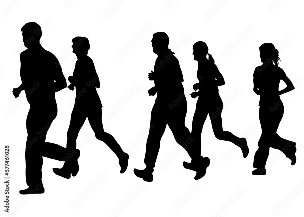 Man athletes on running race on white background Man athletes on running race on white background