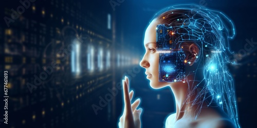 Connecting human data to mindset of Artificial intelligence AI, Digital data and machine learning technology and computer brain. Robot technology development for, Generative AI