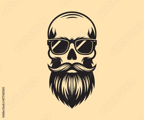 Skull Beard with Sunglasses