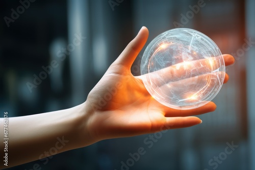 future technology concept,Woman's hand touching. Metaverse universe. Digital transformation concept for the next generation technology
