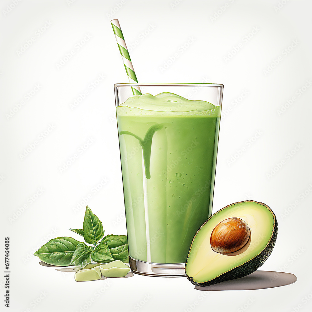 Naklejka premium Fresh avacado smoothie