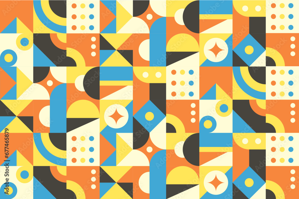 Geometric Bauhaus Composition in a Flat Design Geometric Bauhaus Composition in a Flat Design