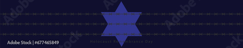 International Holocaust Remembrance Day vector. Star of David . January 27. Important day