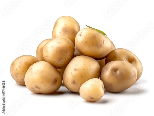 Potatoes isolated on white background close up.