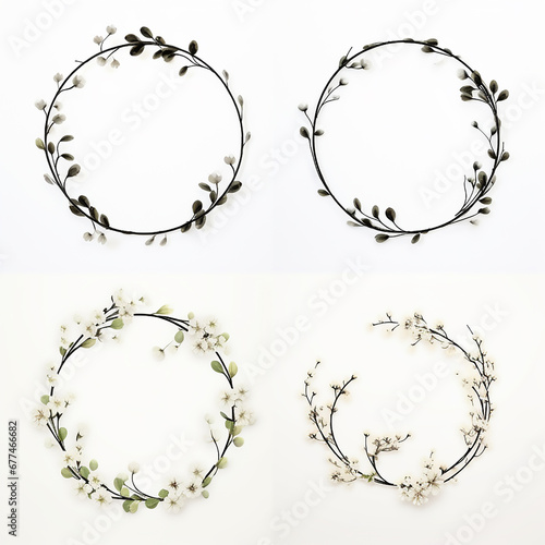 Floral wreath , floral frames for wedding cards