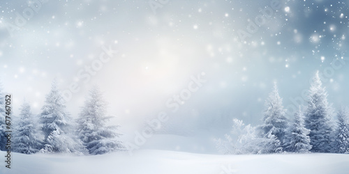 Winter snow background with snowdrifts beautiful light and snow flakes on blue sky beautiful bokeh
