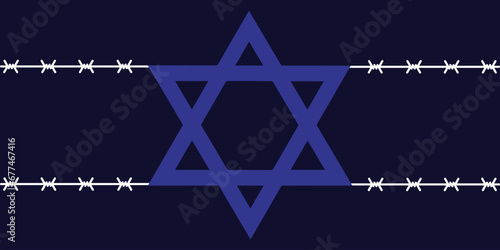 International Holocaust Remembrance Day vector. Star of David . January 27. Important day