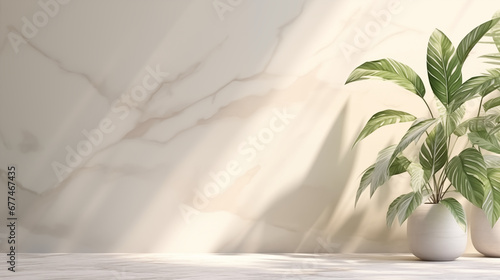 wall with plant presentation background