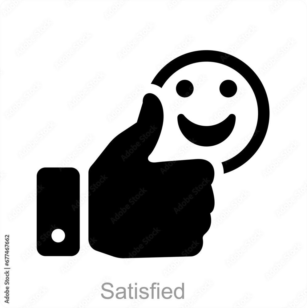 Satisfied and customer icon concept Satisfied and customer icon concept