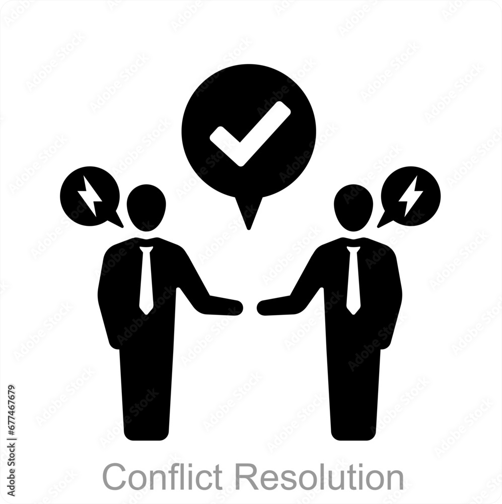 Conflict Resolution and violence icon concept Conflict Resolution and violence icon concept
