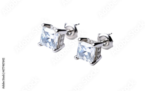  Diamond Earrings on transparent background, PNG Format