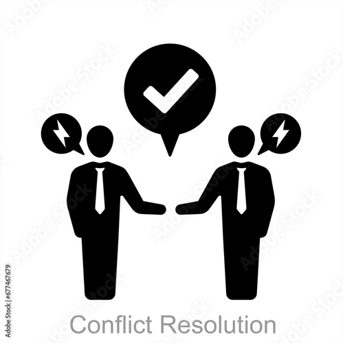 Conflict Resolution and violence icon concept